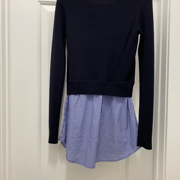 Veronica Beard Wool- Poplin sweater shirt top - Picture 7 of 7